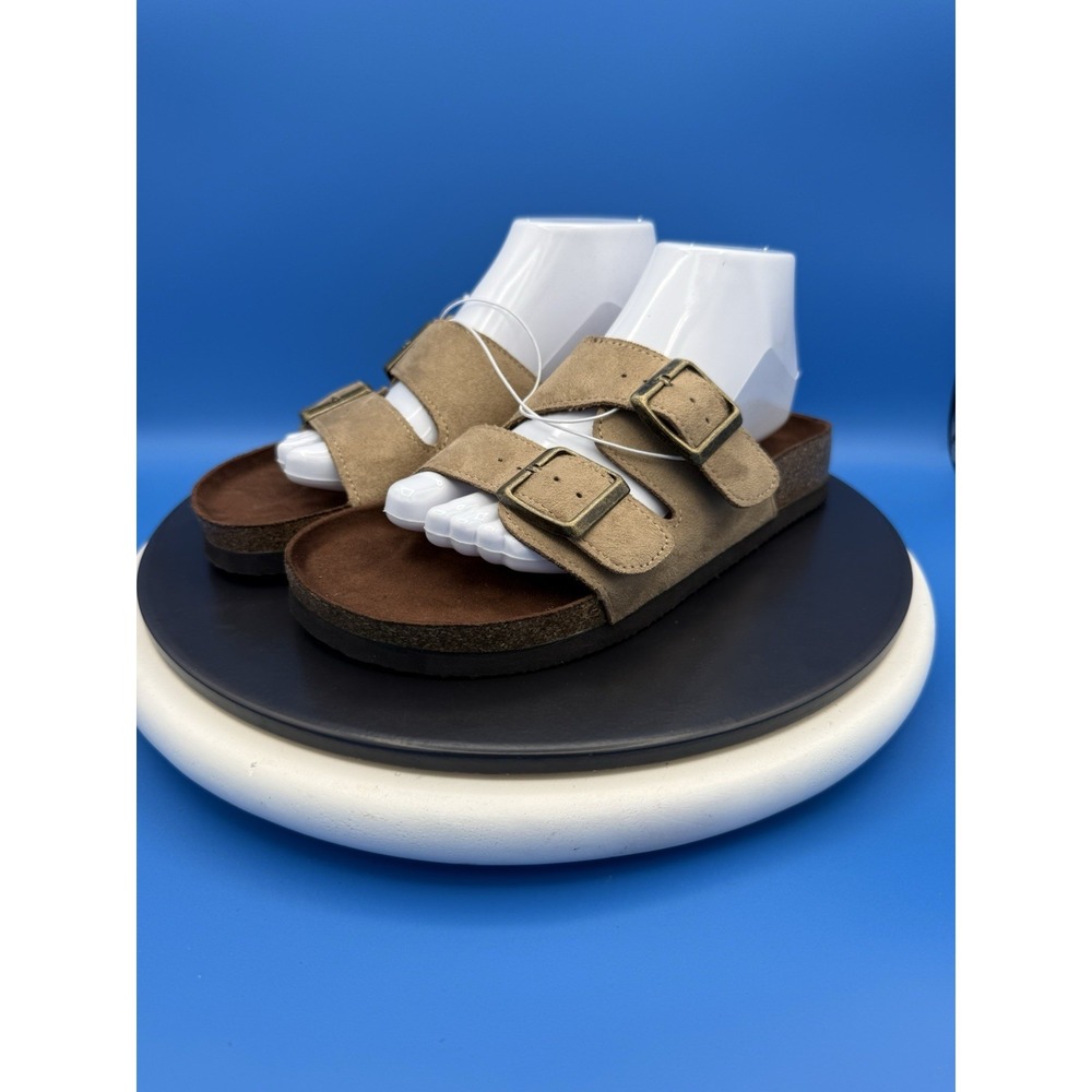 Cliffs by White Mountain Mens 7 Womens Size 8.5M Tan Two Strap Slip On Sandals